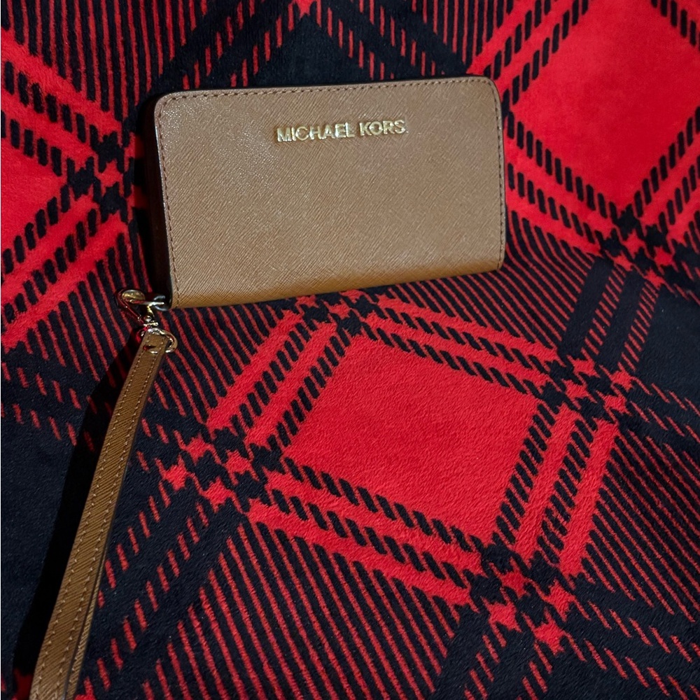 Michael Kors Tan Wristlet Clutch